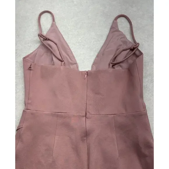 Lulus Mini Dress Size Small Dare to Take the Plunge Dusty Pink Tulip - Picture 9 of 11